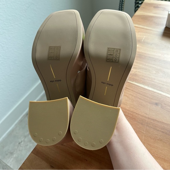 New Dolce Vita Blush Leather Platform Sandals - Picture 4 of 4